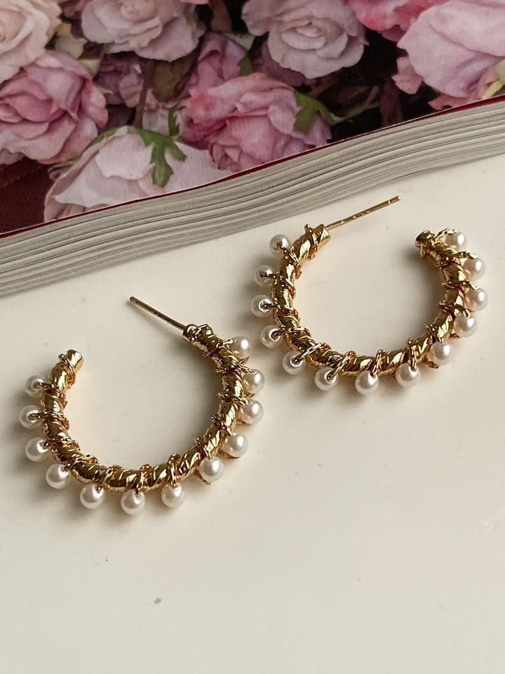 Özel Kaplama Mikro Kaplama İncili Küpe (3 Cm)