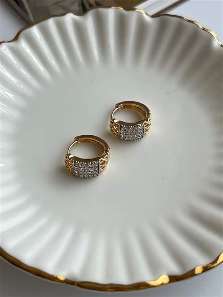 Özel Kaplama Xuping Zirkon Taşlı Mini Küpe (1.10 Cm)