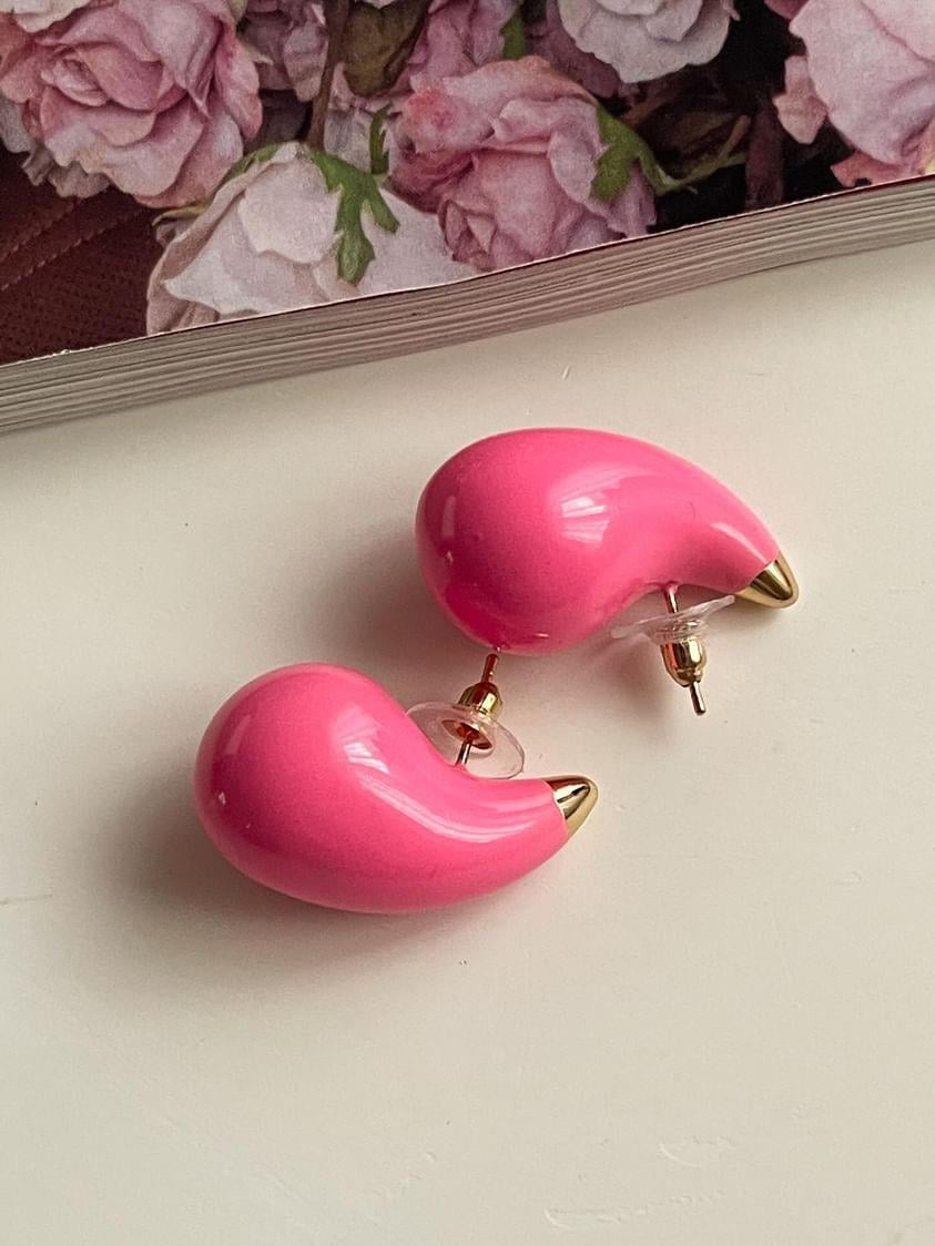 Pembe Mineli Bottega Küpe (2.80 Cm)