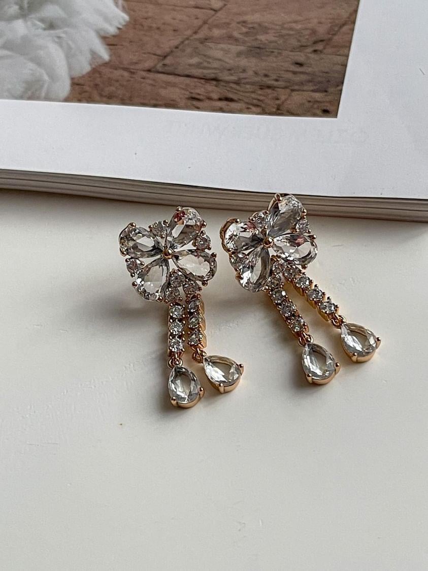 Xujping Gold Baget Taşlı Küpe (3.30 Cm)