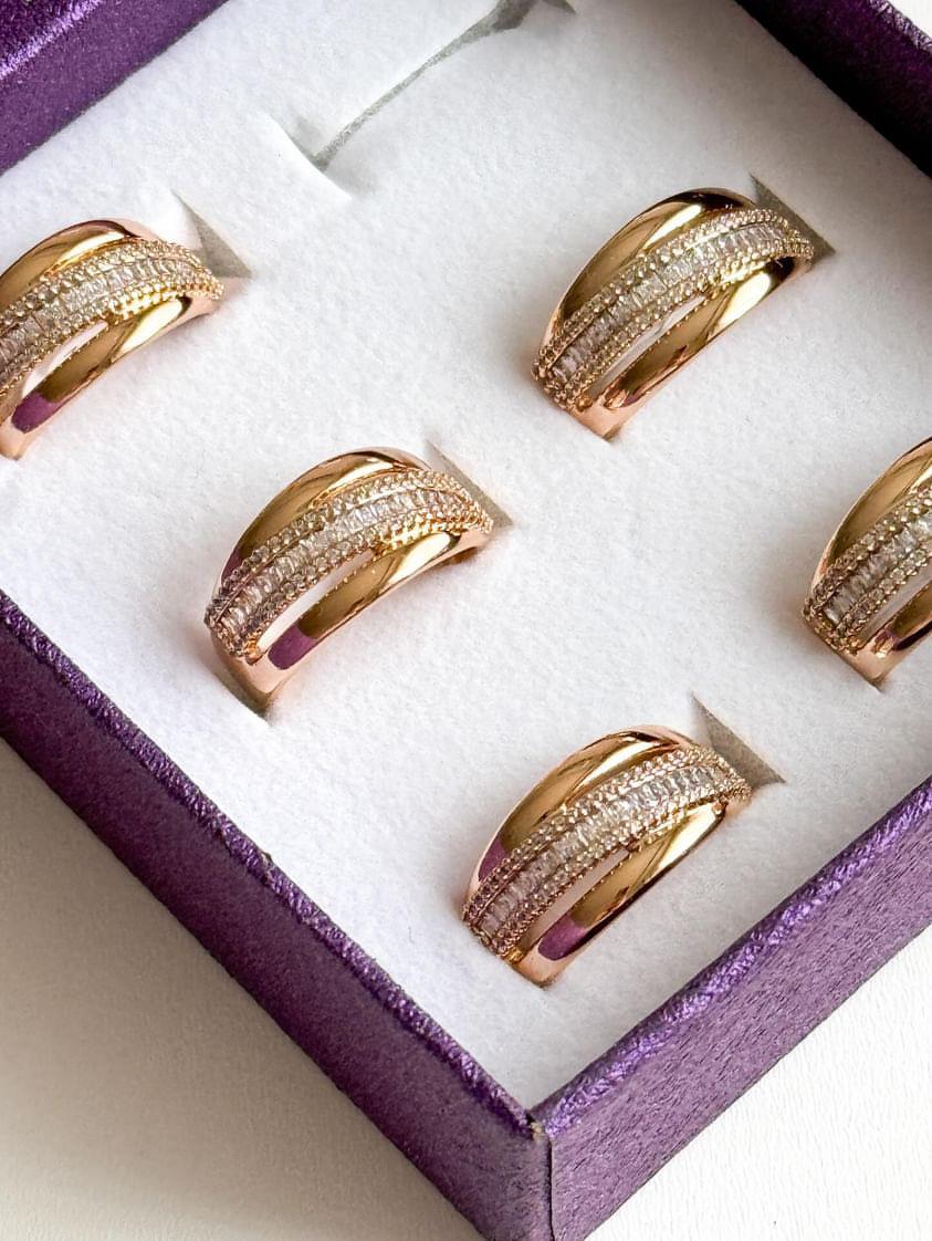 Xuping Gold Baget Taşlı Numaralı Yüzük (1 Numara)