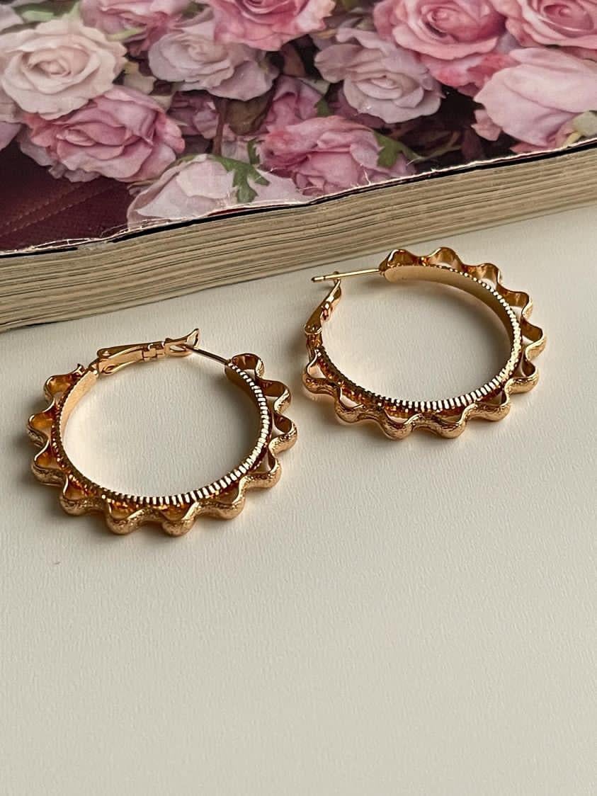 Xuping Gold Pırpırlı Halka Küpe (3.10 Cm)