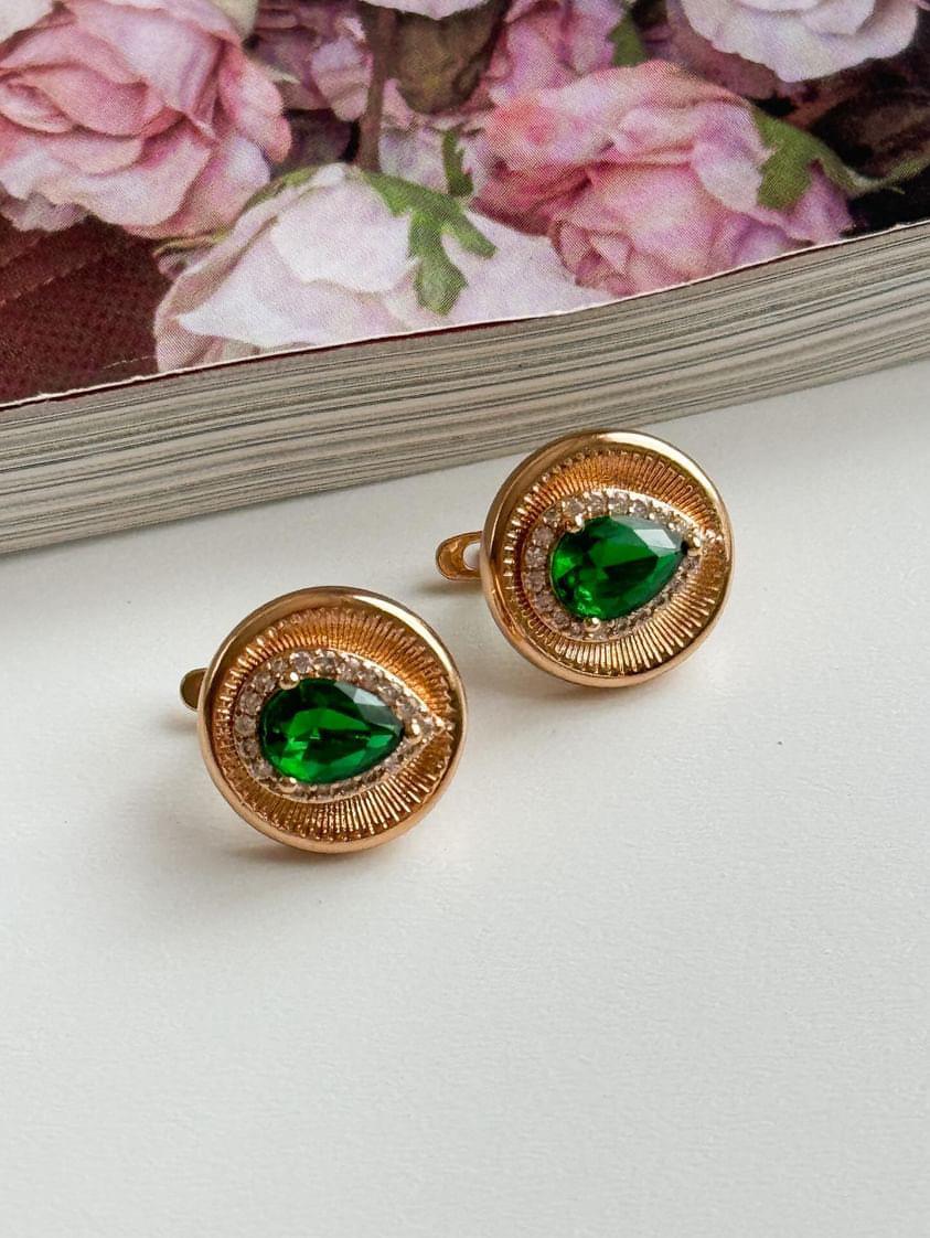 Xuping Gold Yeşil Damla Taşlı Küpe (1.30 Cm)