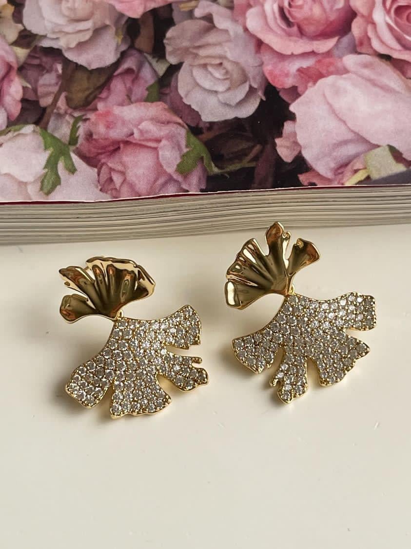 Xuping Gold Zirkon Taşlı Vintage Küpe (2.5 Cm)