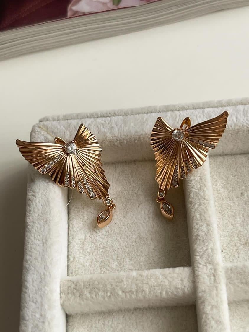 Xuping Gold Zirkon Taşlı Vintage Küpe (3.5 Cm)