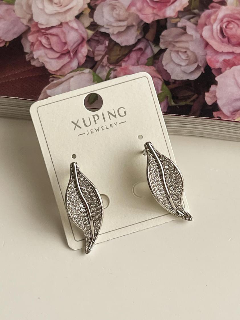 Xuping Gümüş Renk Yaprak Küpe (2.20 Cm)