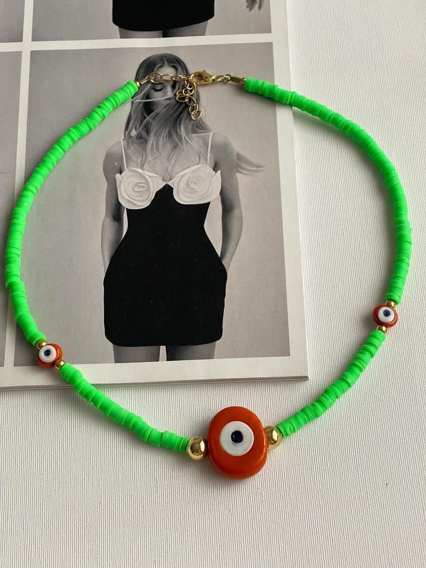 Yeşil Nazar Boncuklu Summer Kolye (44 Cm)