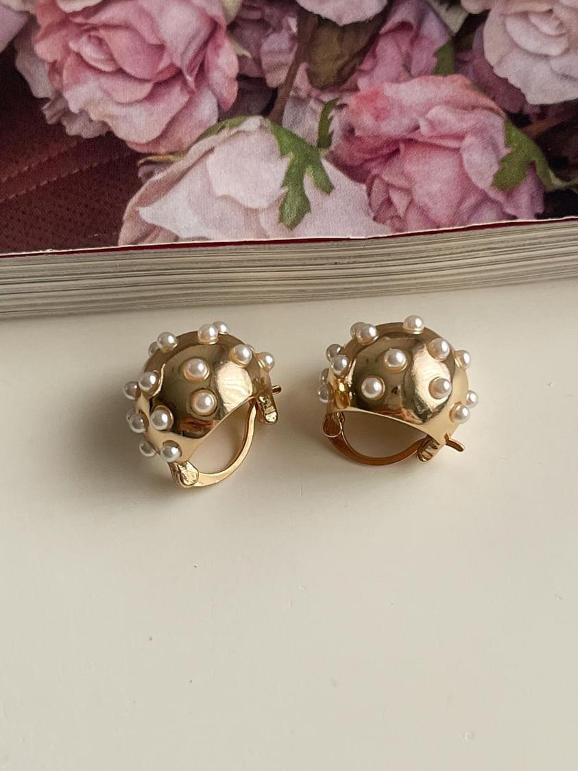 Ysx Gold İncili Topçuklu Küpe (1.20 Cm)