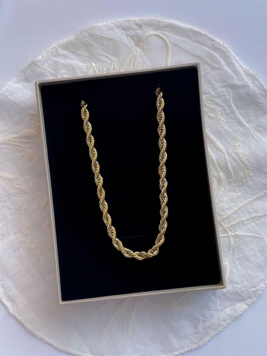 Çelik Burgu Halat Kolye (46 Cm)-3