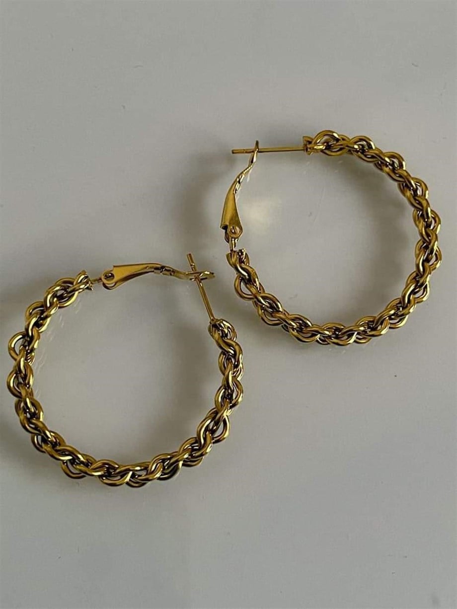Çelik Burgu Halka Steel Küpe (3 Cm)