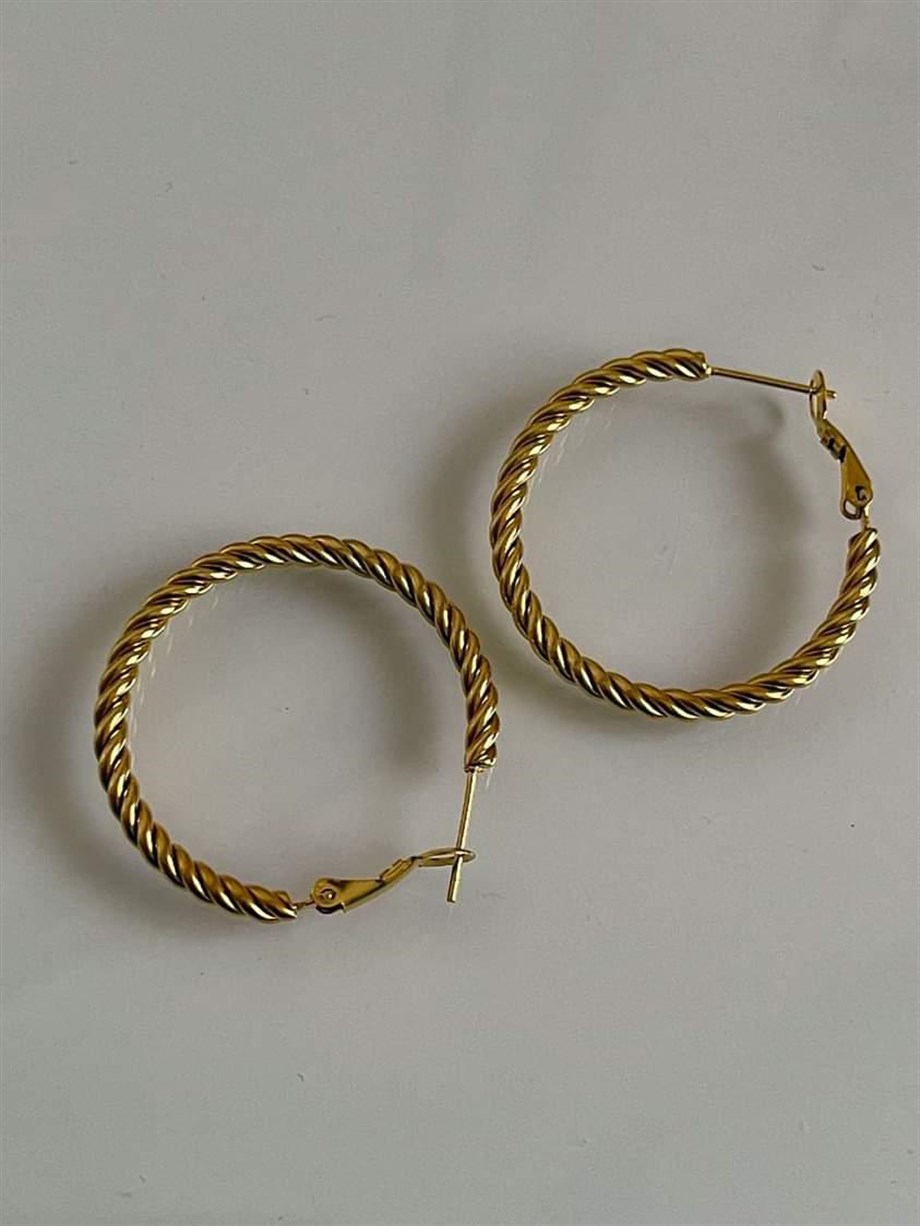 Çelik Burgu Steel Halka Küpe (3.5 Cm)