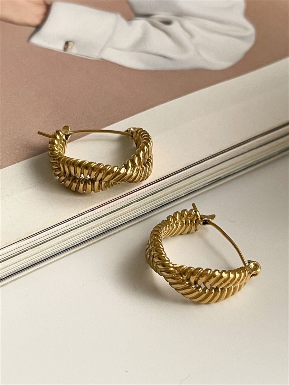 Çelik Burgu Vintage Halka Küpe (1.70 Cm)