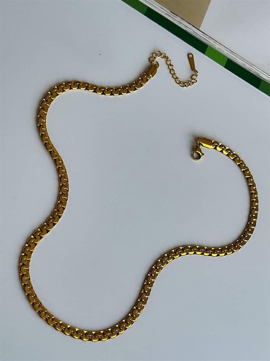 Çelik Desenli Kolye (46 Cm)