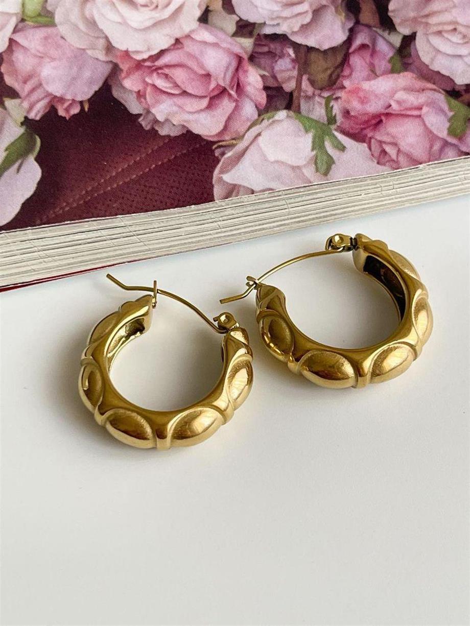 Çelik Desenli Küpe (2.20 Cm)