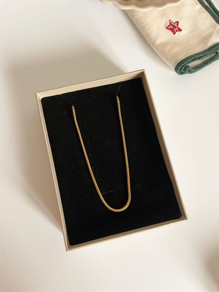 Çelik En İnce Boru Snake Kolye (59 Cm)