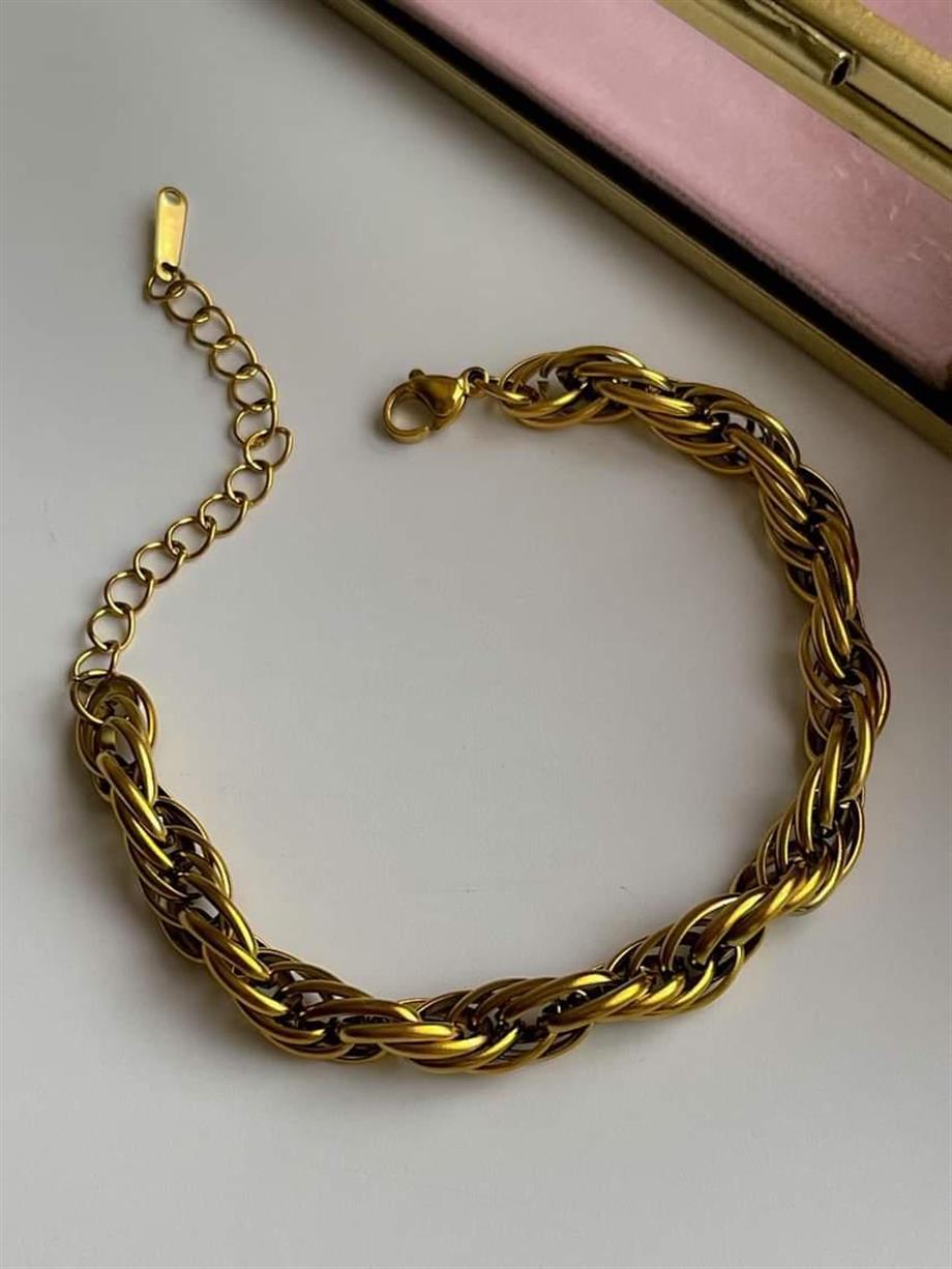 Çelik Geçmeli Örgü Bileklik (22 Cm) (2 Numara)