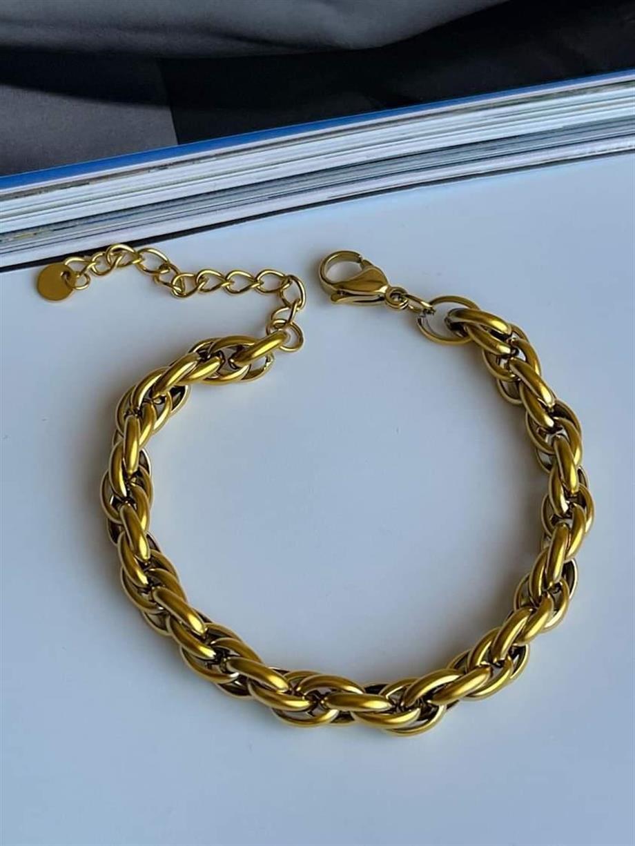Çelik Geçmeli Örgü Bileklik (23 Cm) (2 Numara) 