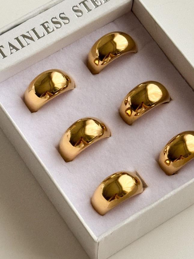 Çelik Gold Bombeli Numaralı Pinterest Yüzük (18 Numara)