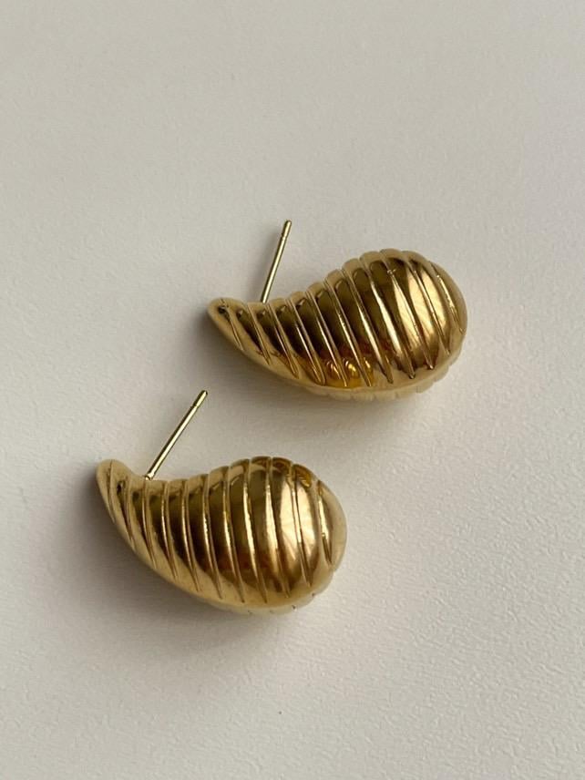 Çelik Gold Bottega Küpe (2 Cm)