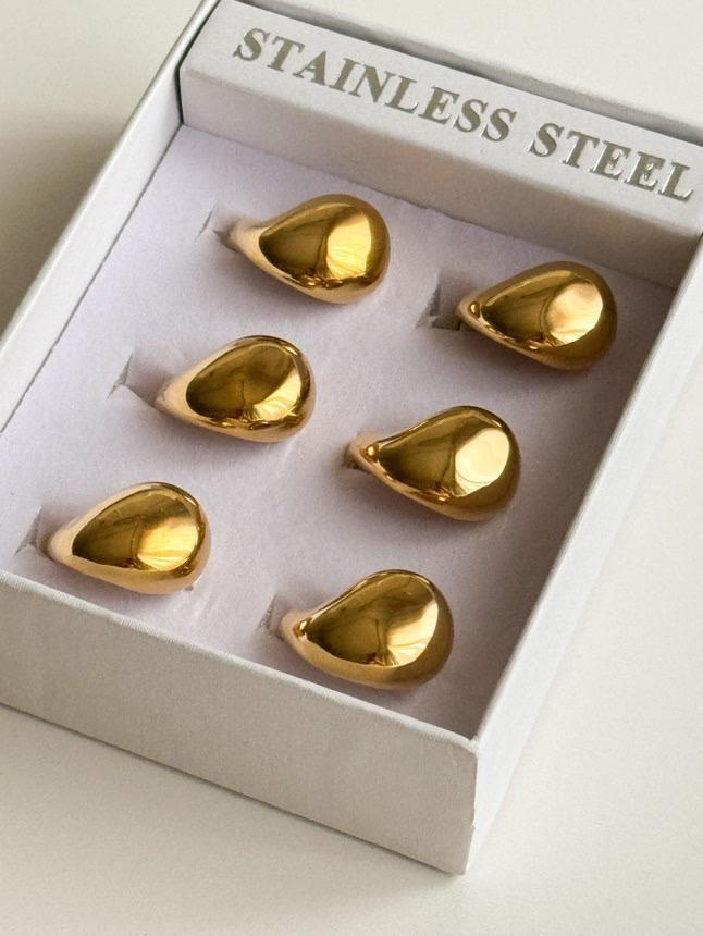 Çelik Gold Bottega Numaralı Yüzük (17 Numara)