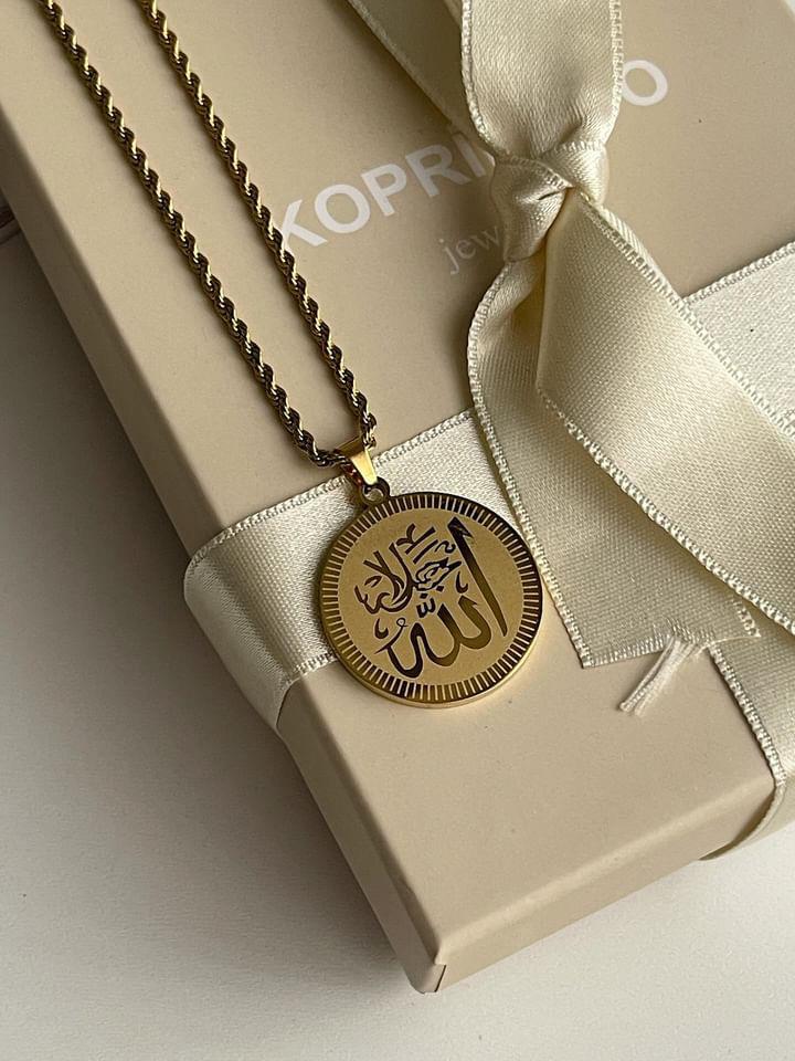 Çelik Gold Burgu Halat Midye Maide Kolye (45 Cm)