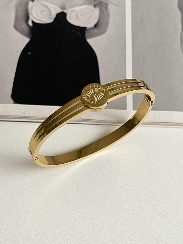 Çelik Gold Göz Kelepçe Bileklik