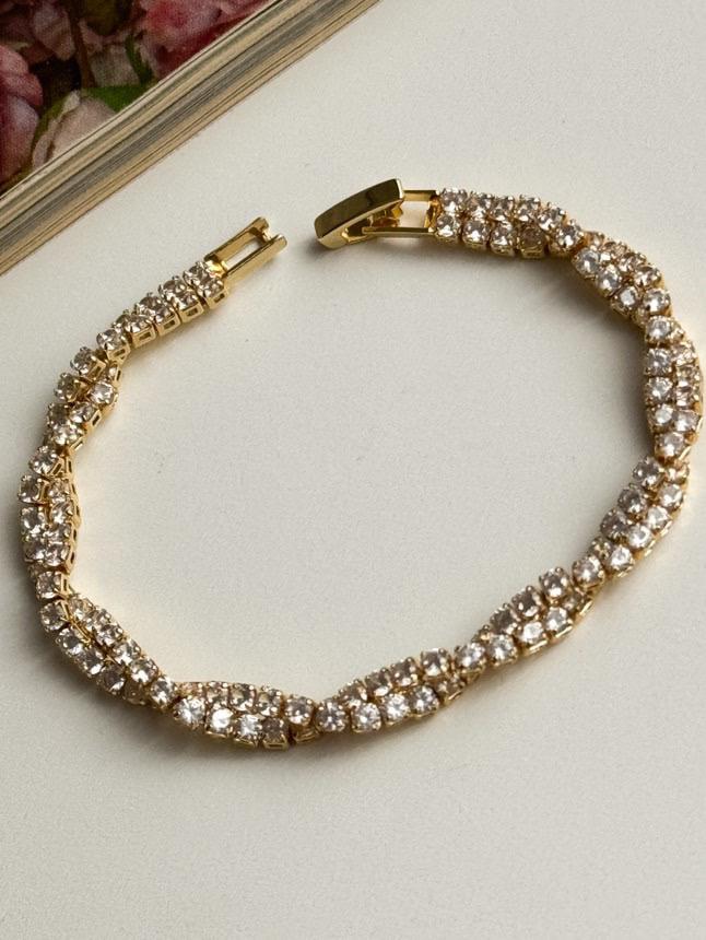 Çelik Gold İkili Birleşik Su Yolu Bileklik (17 Cm)