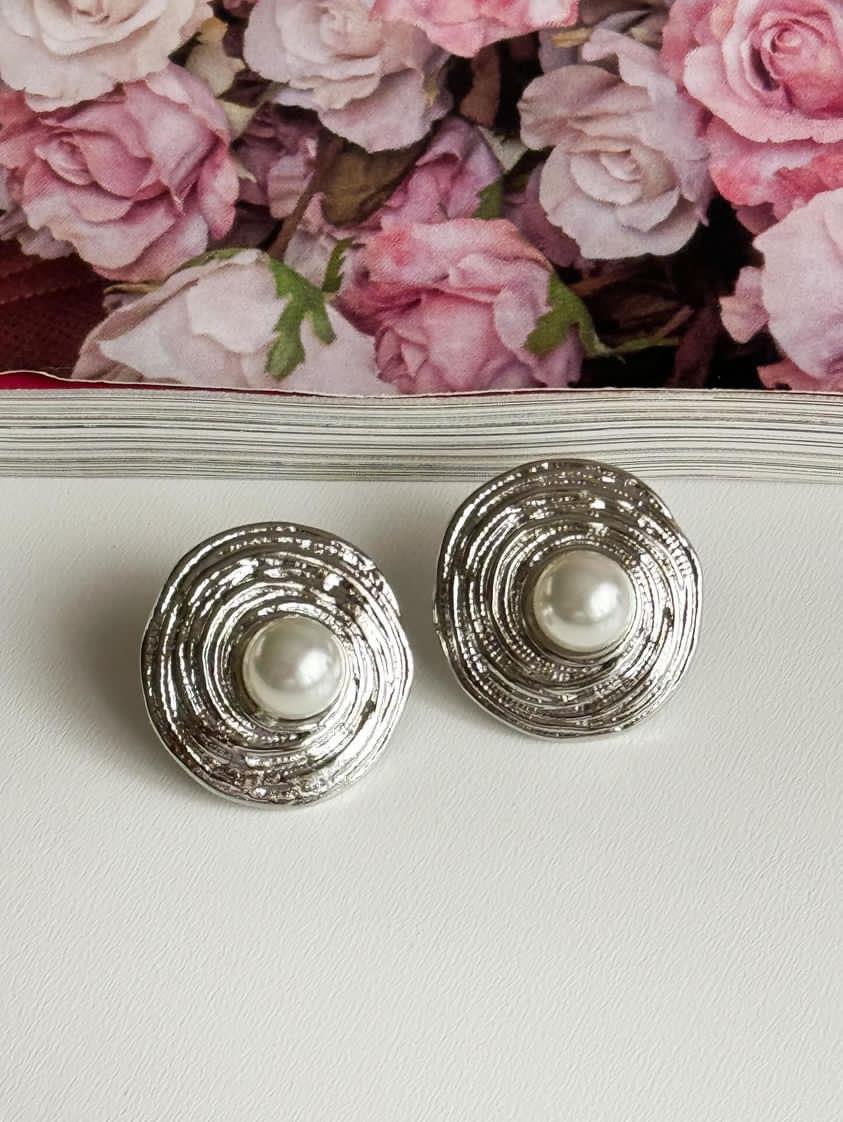 Çelik Gold İncili Vintage Küpe (2.10 Cm)