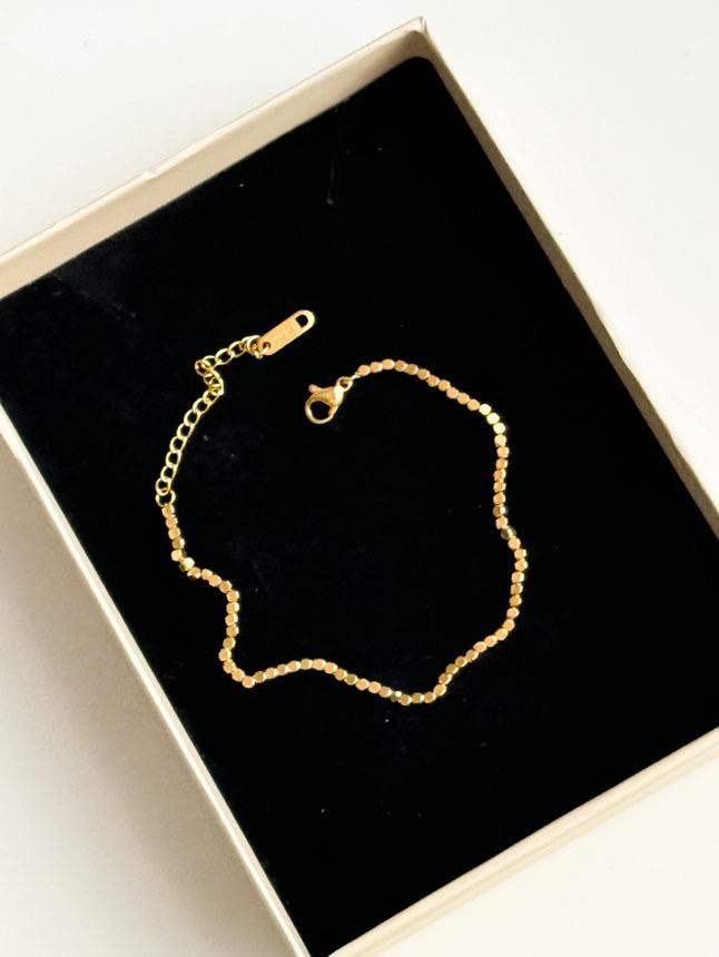 Çelik Gold Kare Dorika Bileklik (21 Cm)