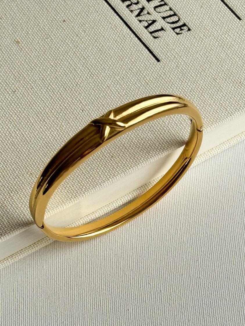 Çelik Gold Kelepçe Bileklik 