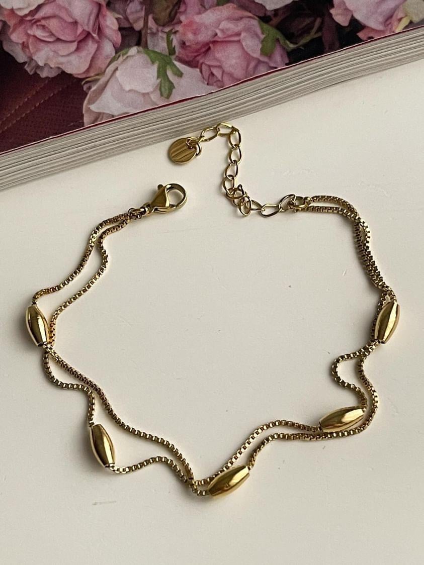 Çelik Gold Mekik Topçuklu Halhal (27 Cm)