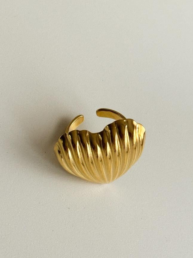 Çelik Gold Midye Kalp Numaralı Yüzük (18 Numara)
