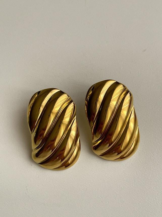 Çelik Gold Midye Küpe (3 Cm)