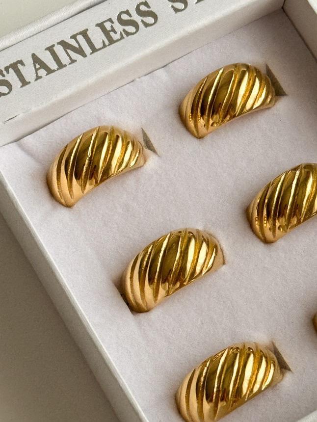 Çelik Gold Midye Numaralı Yüzük (16 Numara)