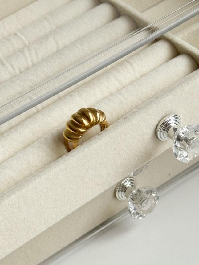 Çelik Gold Midye Numaralı Yüzük (18 Numara)