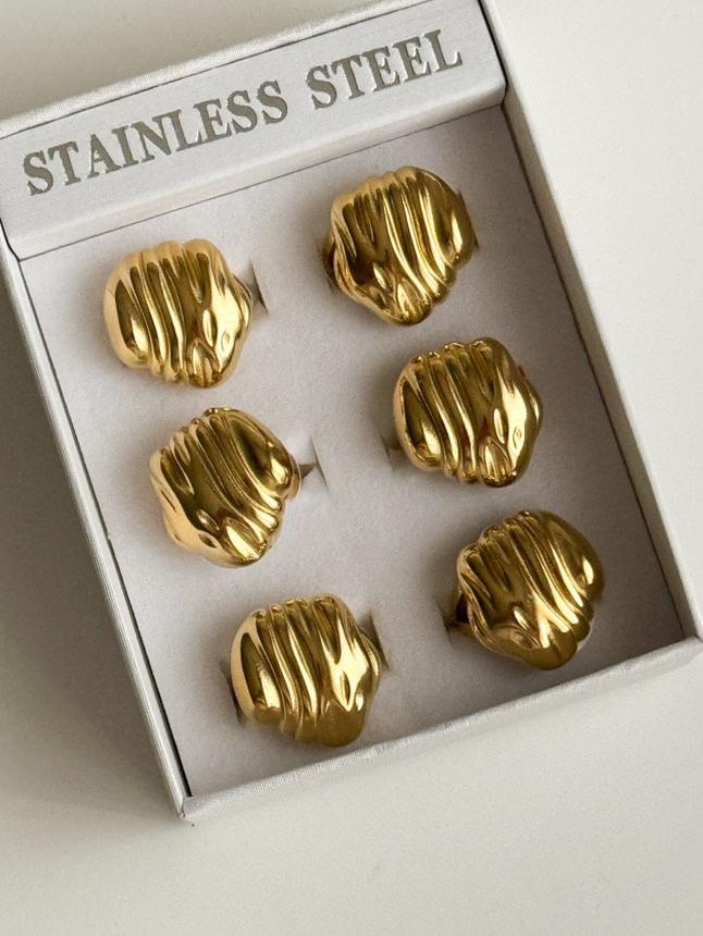 Çelik Gold Midye Numaralı Yüzük (18 Numara)