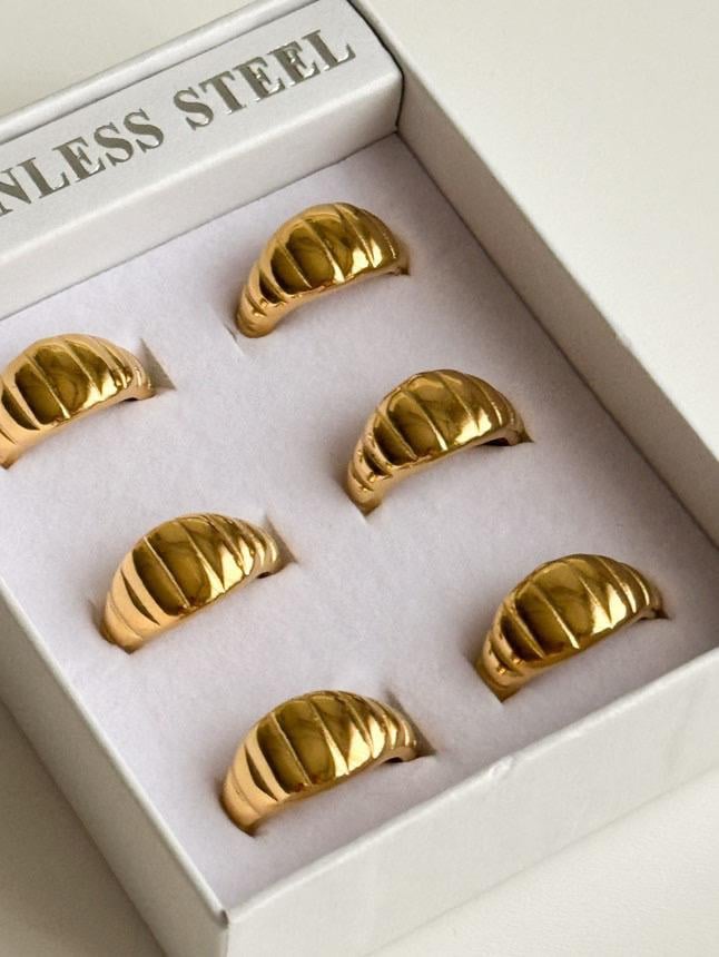 Çelik Gold Midye Numaralı Yüzük (18 Numara)