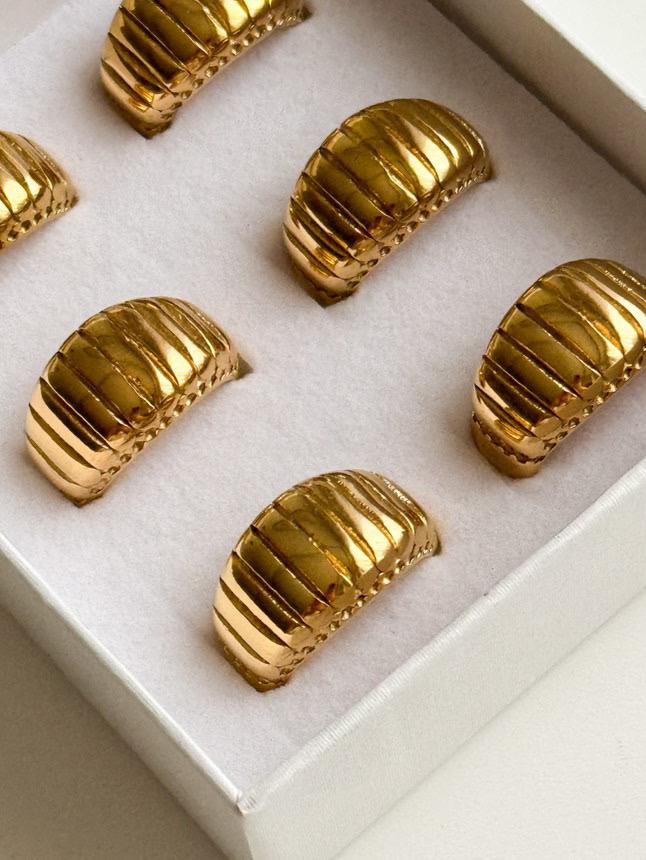 Çelik Gold Midye Numaralı Yüzük (19 Numara)