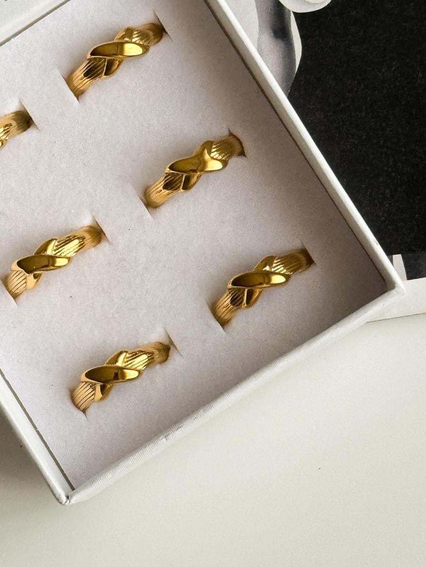 Çelik Gold Numaralı Yüzük (18 Numara)