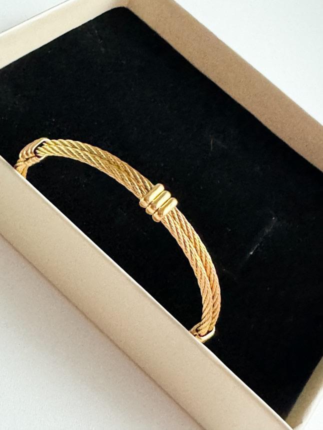 Çelik Gold Örgü Hasır Kelepçe Bileklik 
