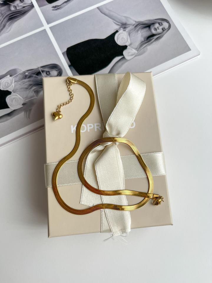 Çelik Gold Renk Kısa İtalyan Zincir Kolye (2 Numara) (47 Cm)