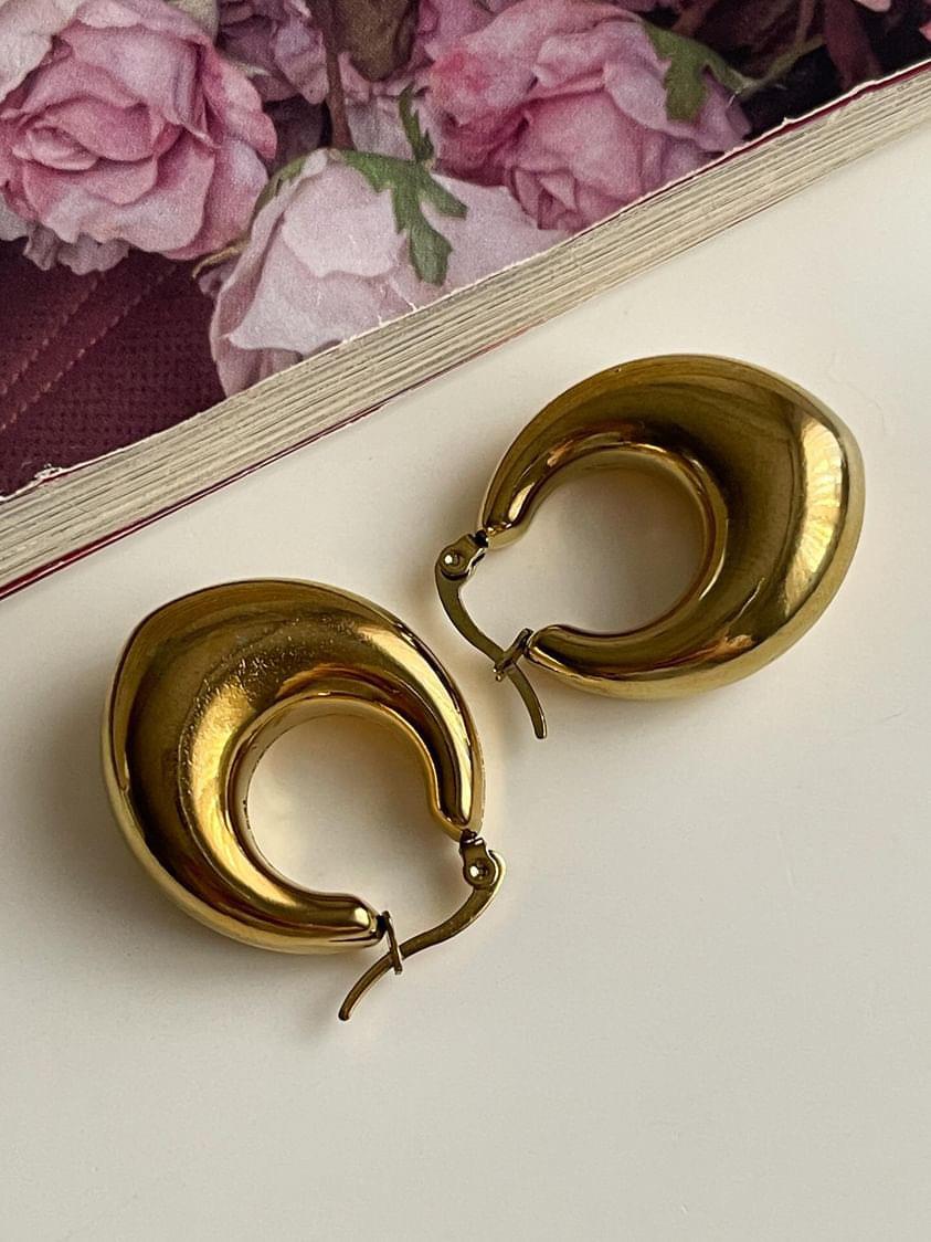 Çelik Gold Steel Basic Küpe (3 Cm)