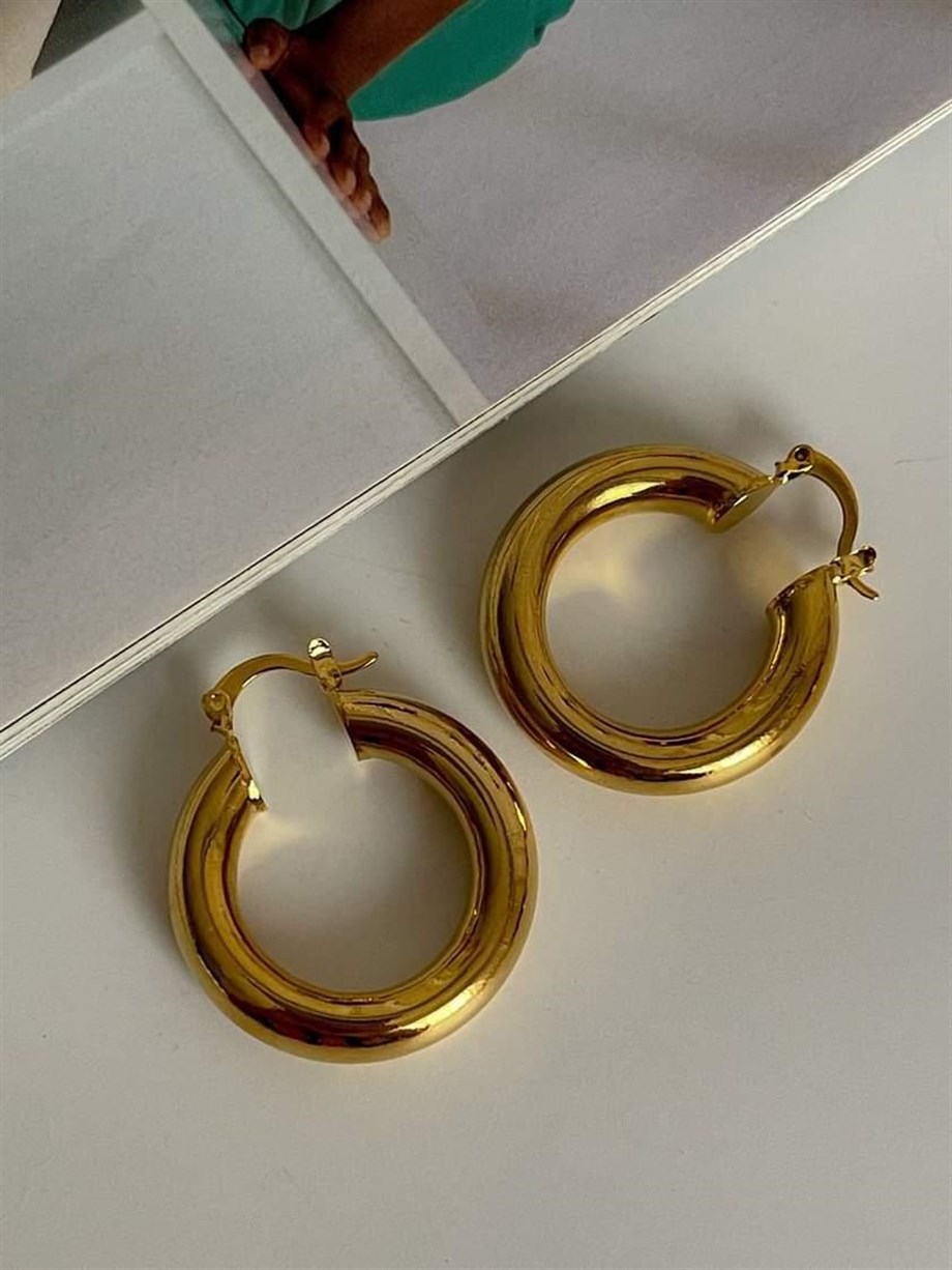 Çelik Gold Steel Basic Küpe (3.20 Cm)