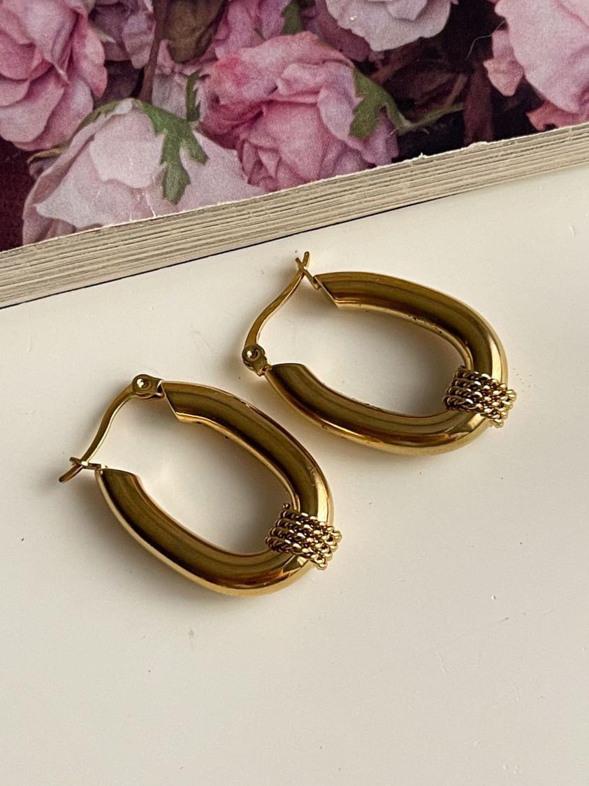 Çelik Gold Steel Küpe (3 Cm)