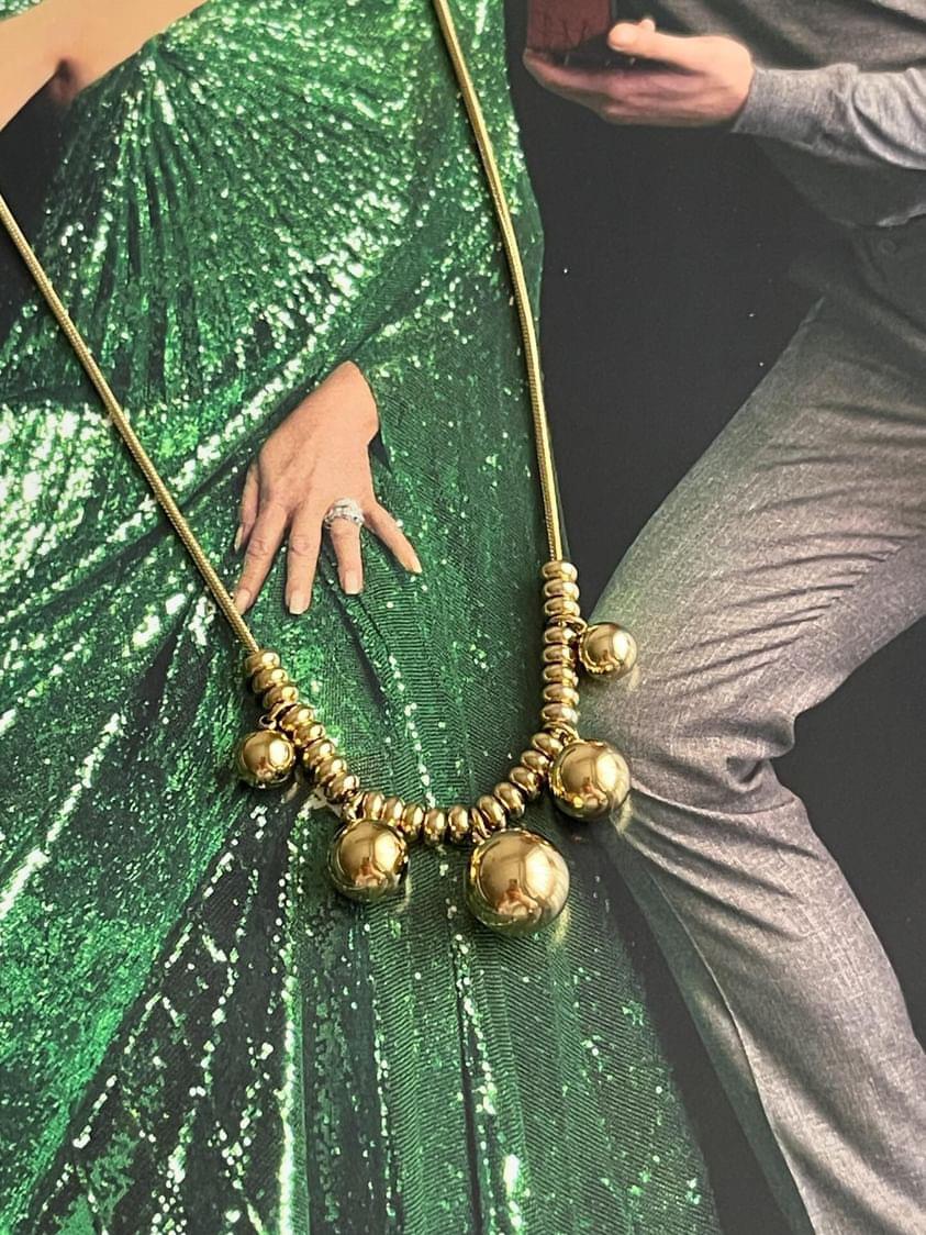 Çelik Gold Topçuklu Kolye (50 Cm)