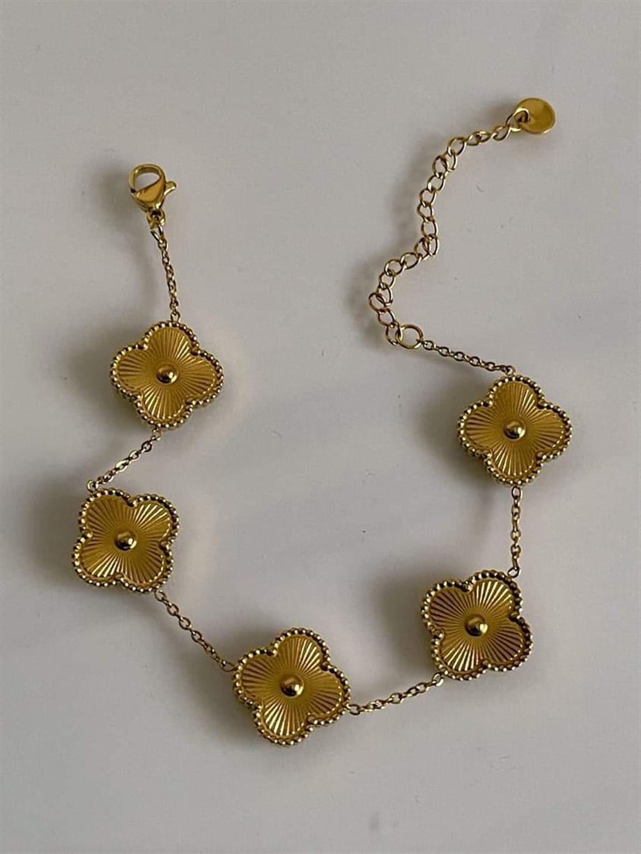 Çelik Gold Van Cleef Bileklik (23 Cm)