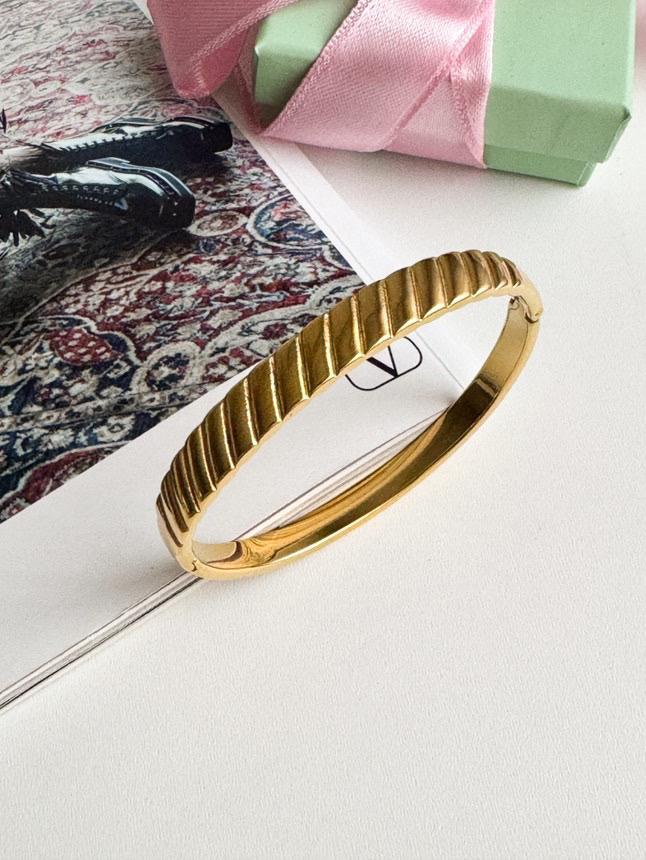 Çelik Gold Vintage Kelepçe Bileklik 