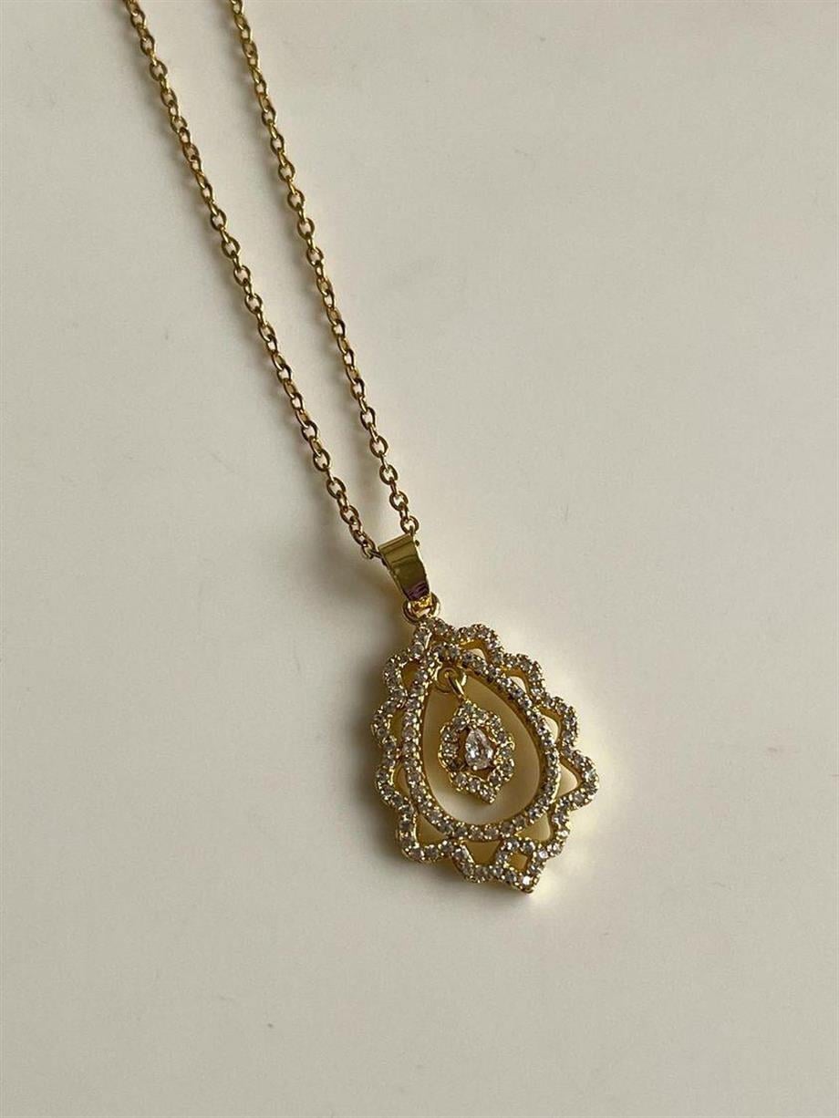 Çelik Gold Vintage Kolye (45 Cm)
