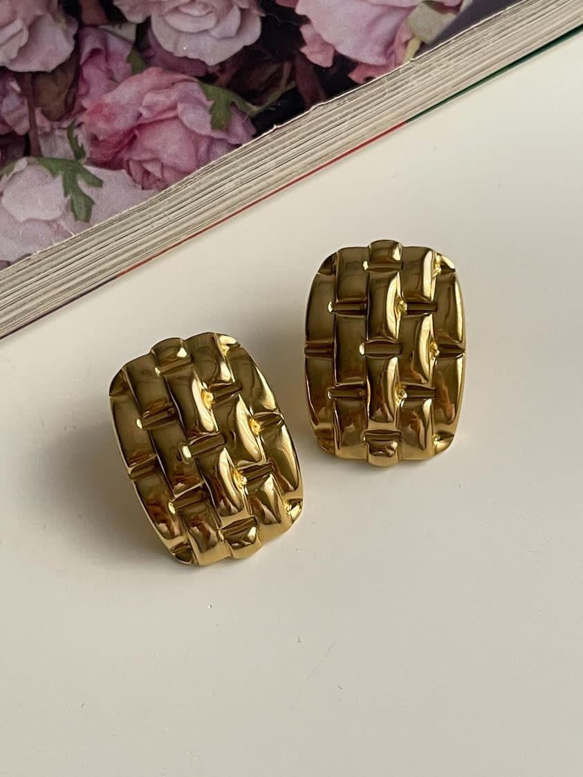 Çelik Gold Vintage Küpe (2.70 Cm)