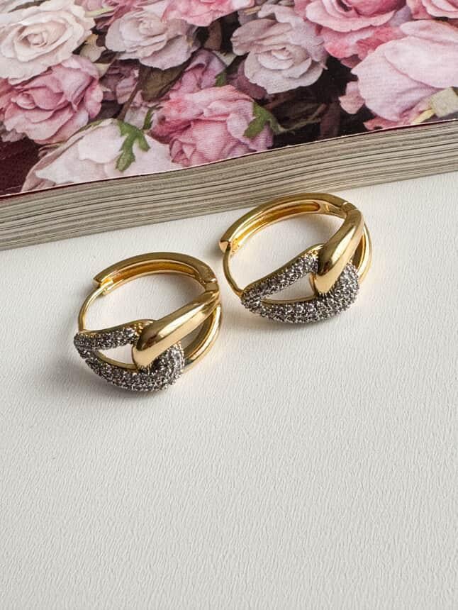 Çelik Gold Zincir Küpe (2 Cm)